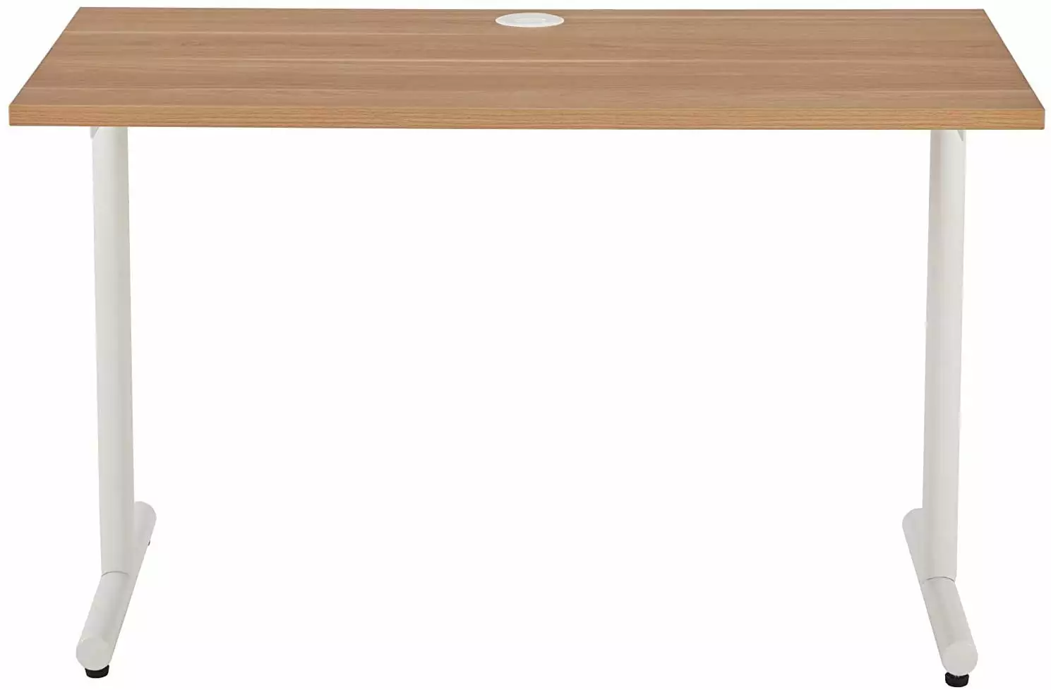 Verxii Home Office Desk Virginia Walnut Desktop Matt White Frame Computer Table 47.25 x 23.6 x 29